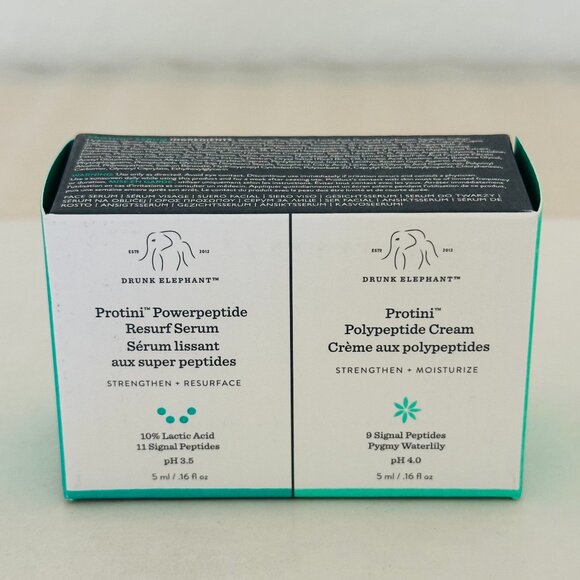 🌷New🌷Drunk Elephant Protini Duo: Powerpeptide Resurf Serum + Polypeptide Cream - Picture 2 of 9